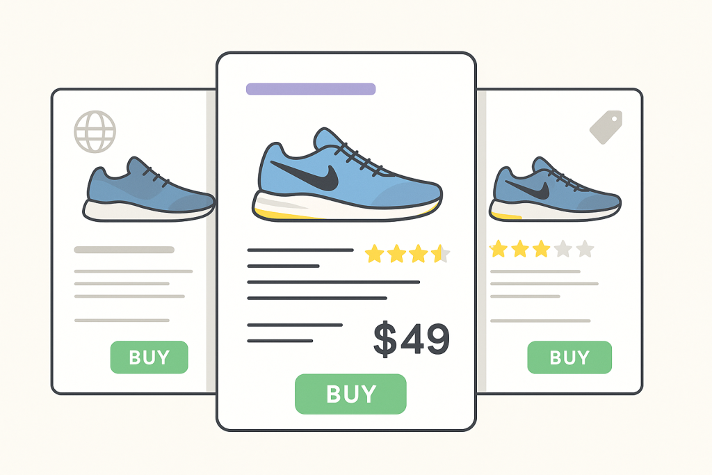 inconsistent product pages